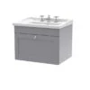 Classique Wall Mounted 1 Drawer Vanity Unit With Ceramic Basin