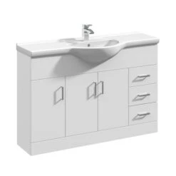 Mayford 3 Door 3 Drawer Vanity Unit With Round Basin