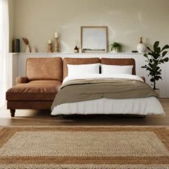 Beatrice Relaxed Faux Leather Corner Storage Sofa Bed