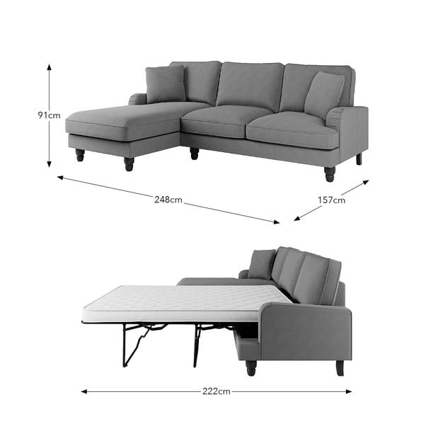 Beatrice Flatweave Corner Storage Sofa Bed - Image 20
