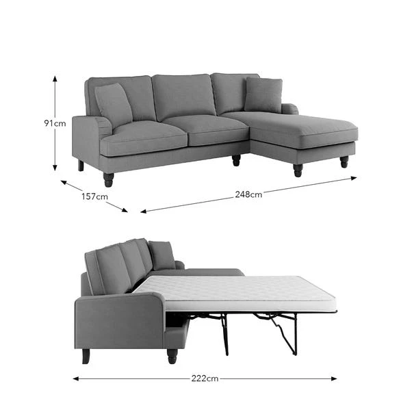 Beatrice Flatweave Corner Storage Sofa Bed - Image 10