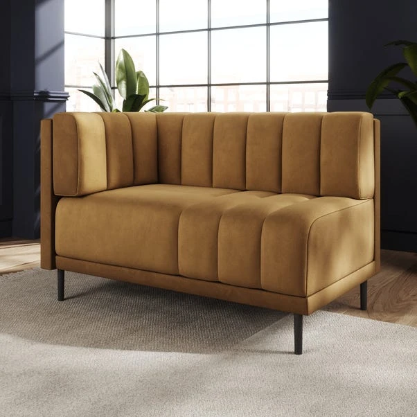 Amali Corner Dining Bench, Matte Plush Velvet - Image 9