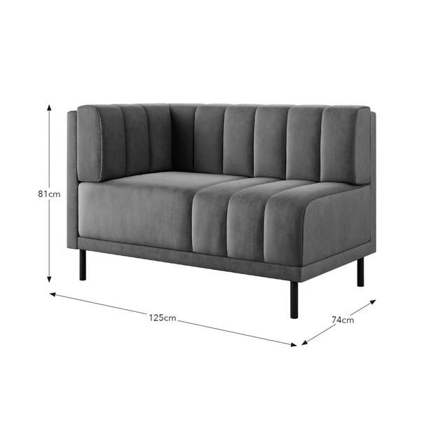 Amali Corner Dining Bench, Matte Plush Velvet - Image 14