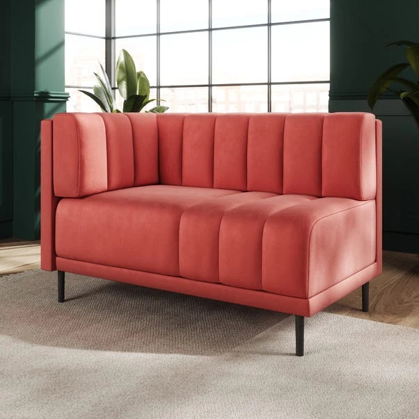 Amali Corner Dining Bench, Matte Plush Velvet - Image 2