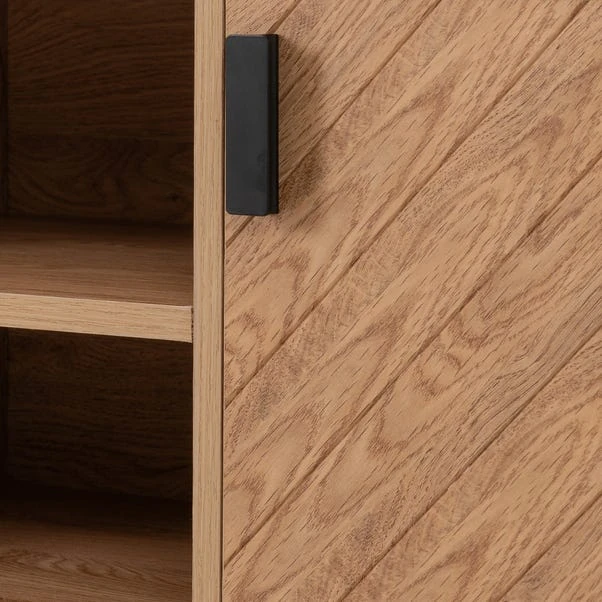 Leon 2 Door TV Unit Stand For TVs Up To 65", Oak Effect - Image 4