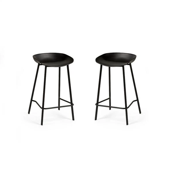 Renzo Set Of 2 Bar Stools, Metal - Image 9