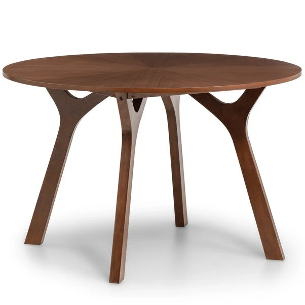 Huxley 4 Seater Round Dining Table, Walnut - Image 2