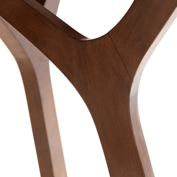 Huxley 4 Seater Round Dining Table, Walnut - Image 4