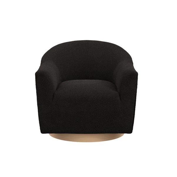 Daphne Black Boucle Swivel Chair - Image 2