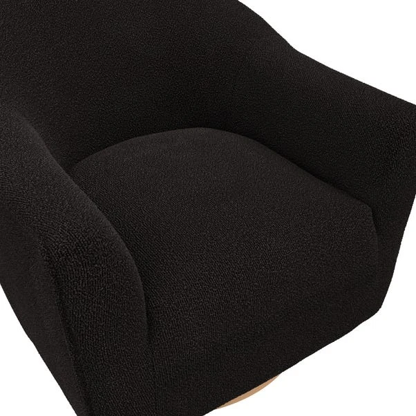 Daphne Black Boucle Swivel Chair - Image 5