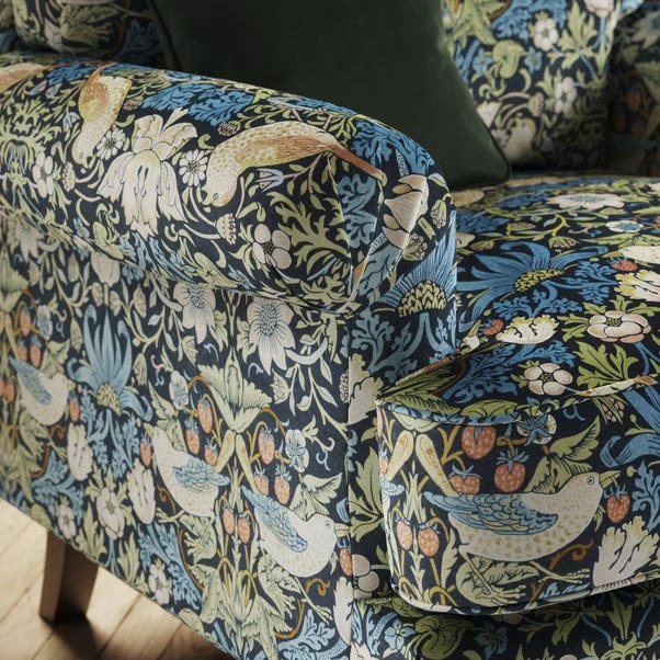 Jolene William Morris Strawberry Thief Print Velvet Snuggle Chair - Image 4