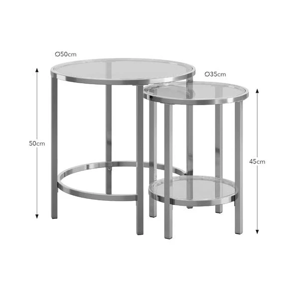 Sofia Glass Nest Of Tables - Image 18