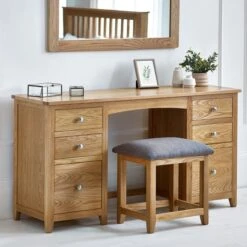 Jenkins Twin Dressing Table And Stool, Oak