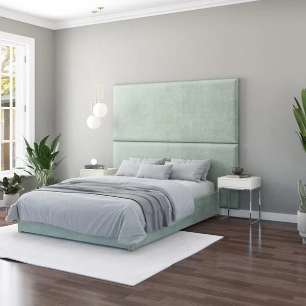 Hanging Wall Panel Dual Mount Plush Velvet Headboard - Image 18