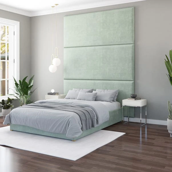 Hanging Wall Panel Dual Mount Plush Velvet Headboard - Image 19