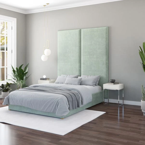 Hanging Wall Panel Dual Mount Plush Velvet Headboard - Image 20