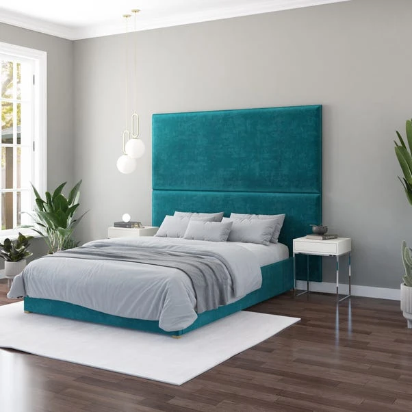 Hanging Wall Panel Dual Mount Plush Velvet Headboard - Image 10