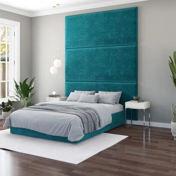 Hanging Wall Panel Dual Mount Plush Velvet Headboard - Image 11