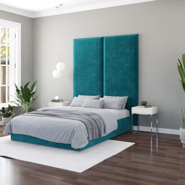 Hanging Wall Panel Dual Mount Plush Velvet Headboard - Image 12