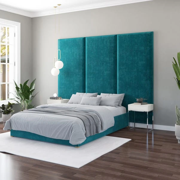 Hanging Wall Panel Dual Mount Plush Velvet Headboard - Image 13