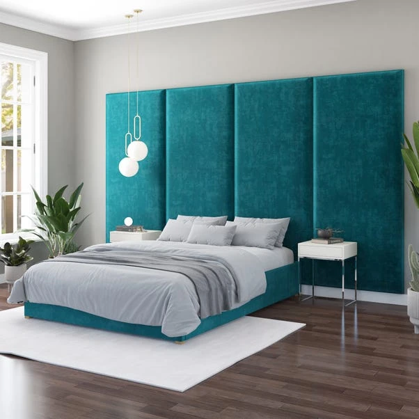 Hanging Wall Panel Dual Mount Plush Velvet Headboard - Image 14