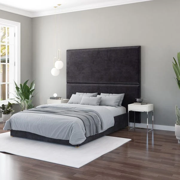 Hanging Wall Panel Dual Mount Plush Velvet Headboard - Image 2