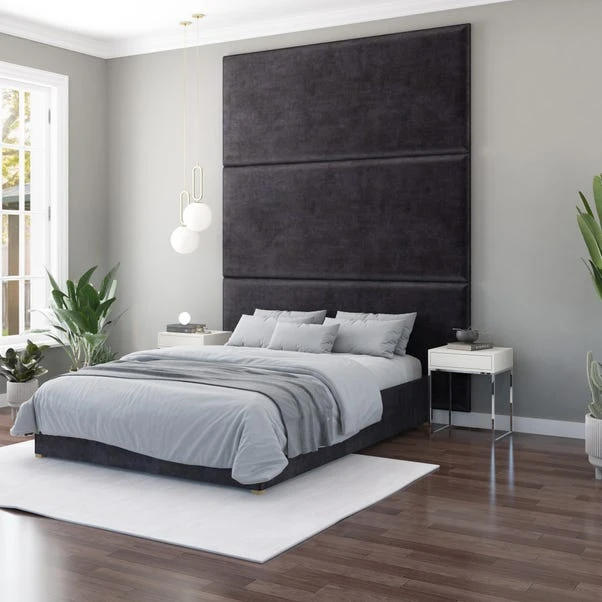 Hanging Wall Panel Dual Mount Plush Velvet Headboard - Image 3