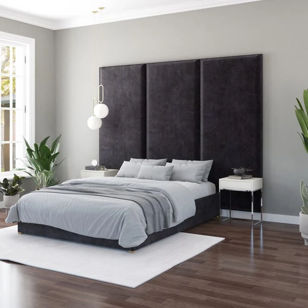 Hanging Wall Panel Dual Mount Plush Velvet Headboard - Image 5