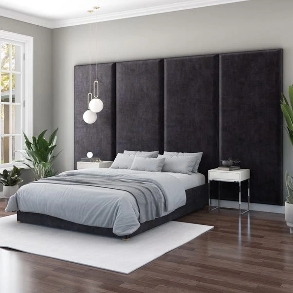 Hanging Wall Panel Dual Mount Plush Velvet Headboard - Image 6