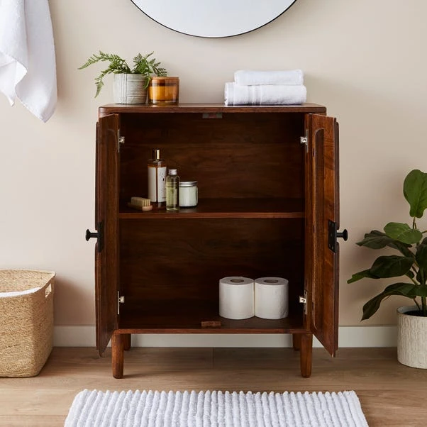 Alani 2 Door Bathroom Cabinet, Acacia Wood - Image 2
