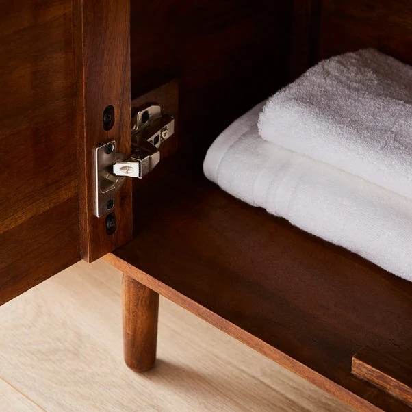 Alani 2 Door Bathroom Cabinet, Acacia Wood - Image 3