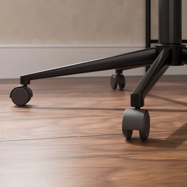 Modena Walnut Effect Office Chair, Black Faux Leather - Image 5