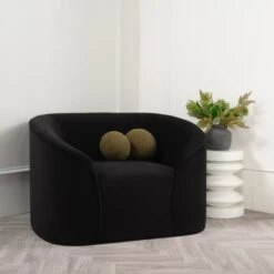 Zuma Black Velvet Tub Chair