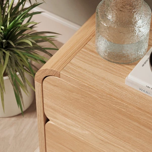 Bennett 2 Drawer Bedside Table, Light Oak - Image 4