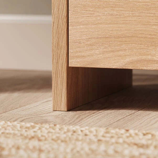 Bennett 2 Drawer Bedside Table, Light Oak - Image 5