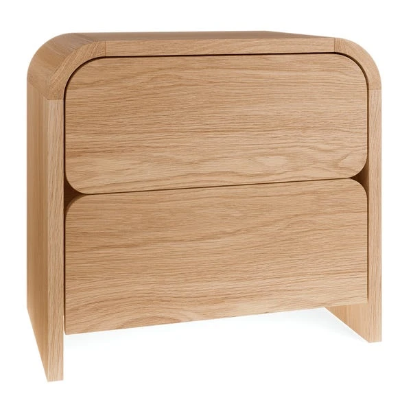 Bennett 2 Drawer Bedside Table, Light Oak - Image 6