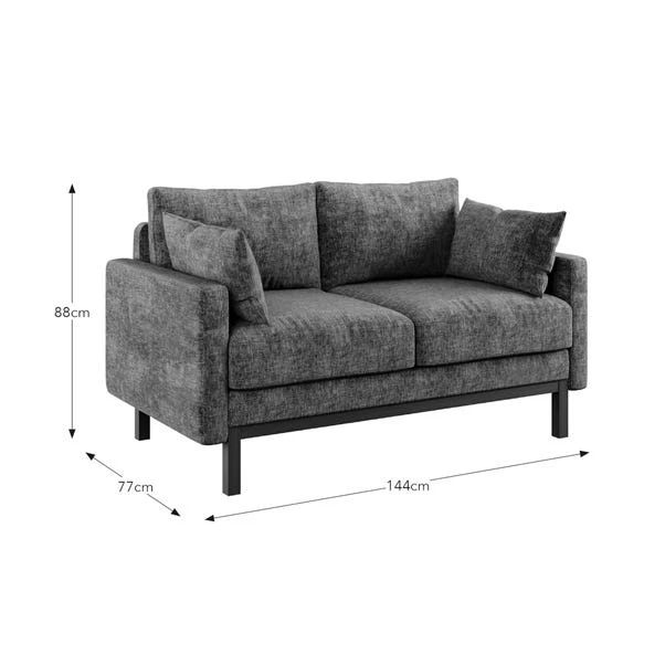 Morton Chenille Distressed 2 Seater Sofa - Image 8