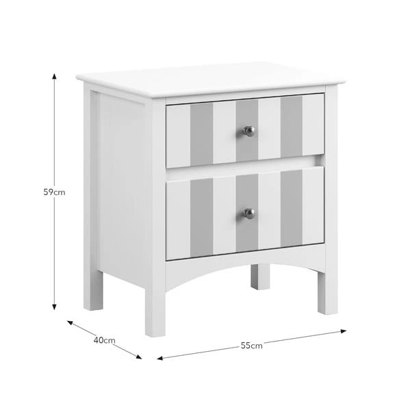 Beatrice Wide 2 Drawer Bedside Table - Image 14