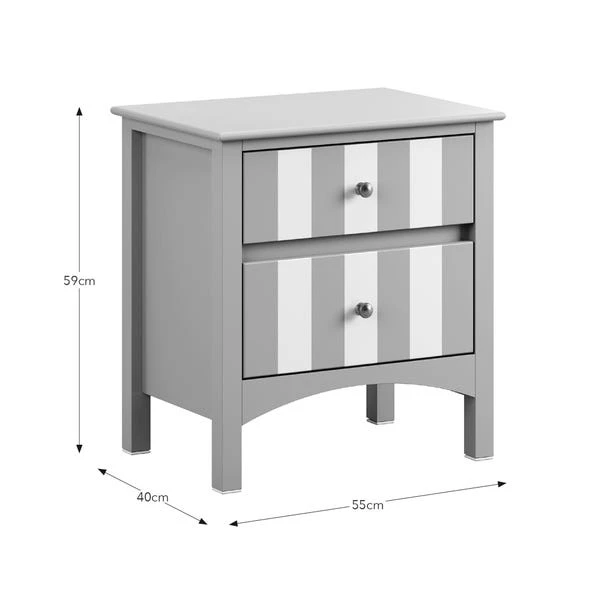 Beatrice Wide 2 Drawer Bedside Table - Image 7