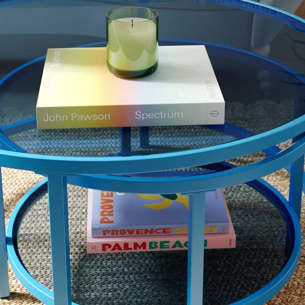 Sofia Glass Coffee Nest Of Tables - Image 19