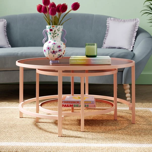 Sofia Glass Coffee Nest Of Tables - Image 9