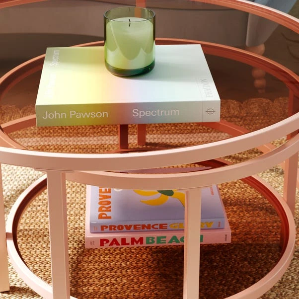 Sofia Glass Coffee Nest Of Tables - Image 12