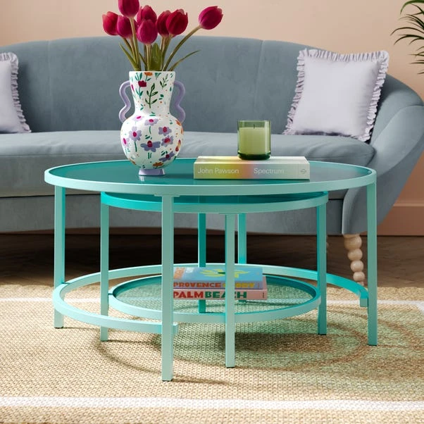 Sofia Glass Coffee Nest Of Tables - Image 2