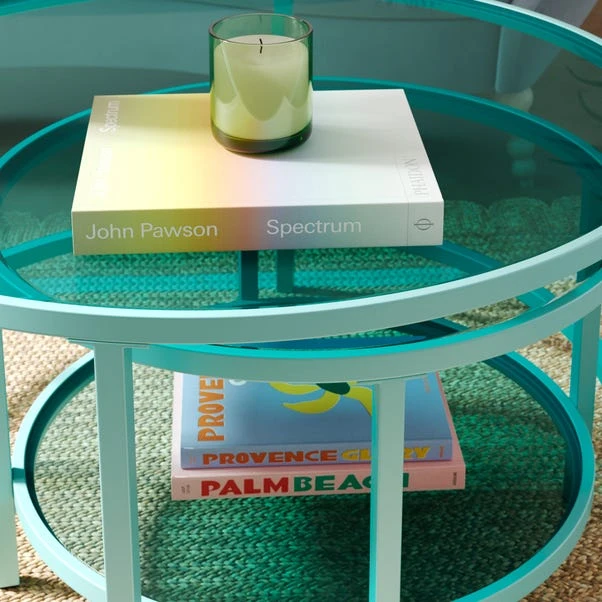 Sofia Glass Coffee Nest Of Tables - Image 5