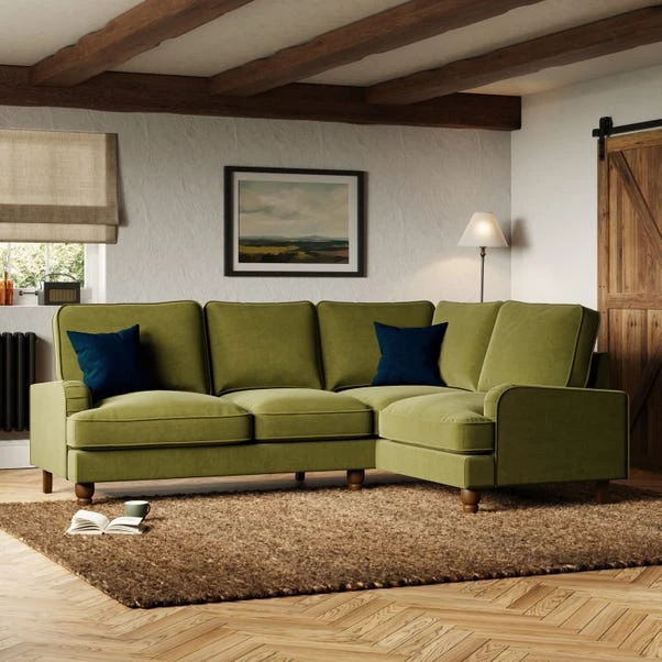 Beatrice Velvet Olive Corner Sofa - Image 10