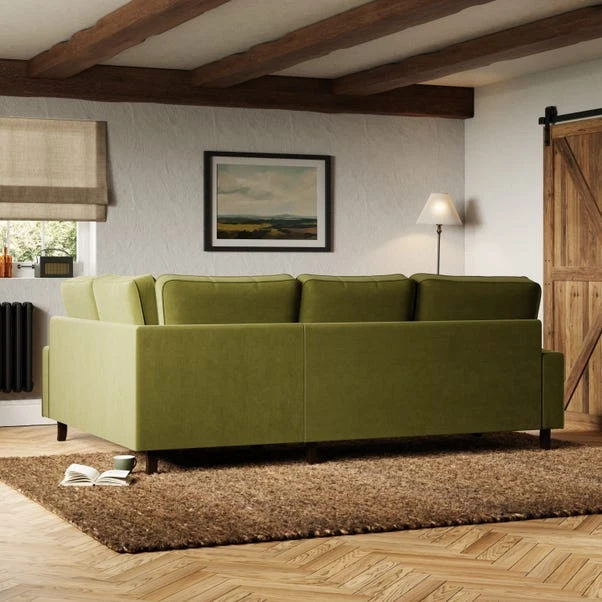 Beatrice Velvet Olive Corner Sofa - Image 12