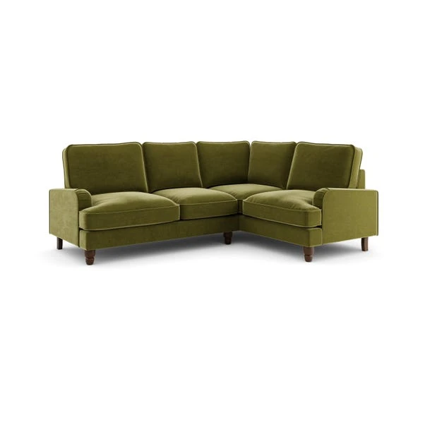 Beatrice Velvet Olive Corner Sofa - Image 15