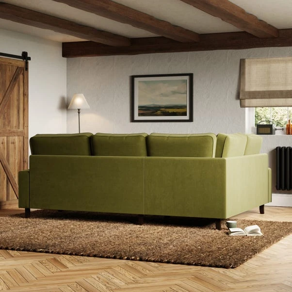 Beatrice Velvet Olive Corner Sofa - Image 3