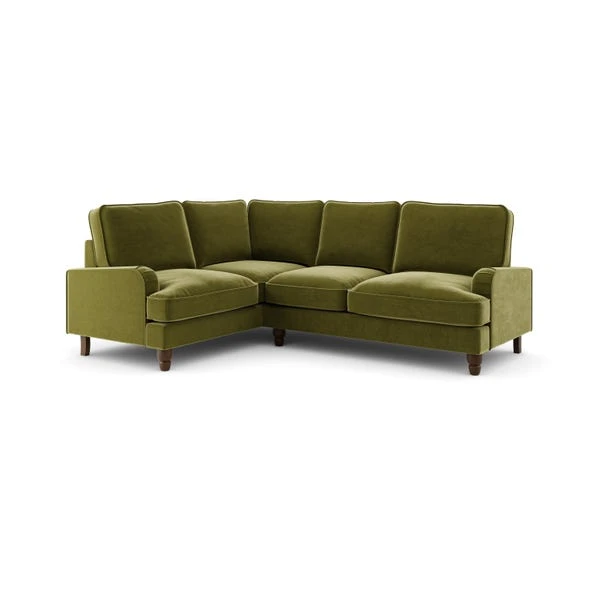 Beatrice Velvet Olive Corner Sofa - Image 6