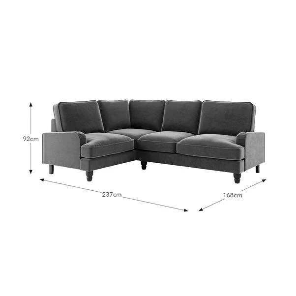 Beatrice Velvet Olive Corner Sofa - Image 9
